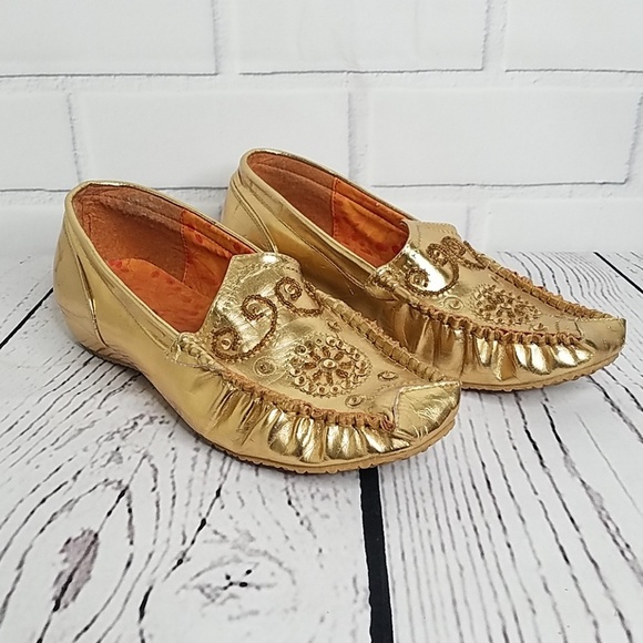 💜-PIERRE DUMAS | NOENI GOLD LOAFERS - Picture 1 of 7